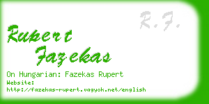 rupert fazekas business card